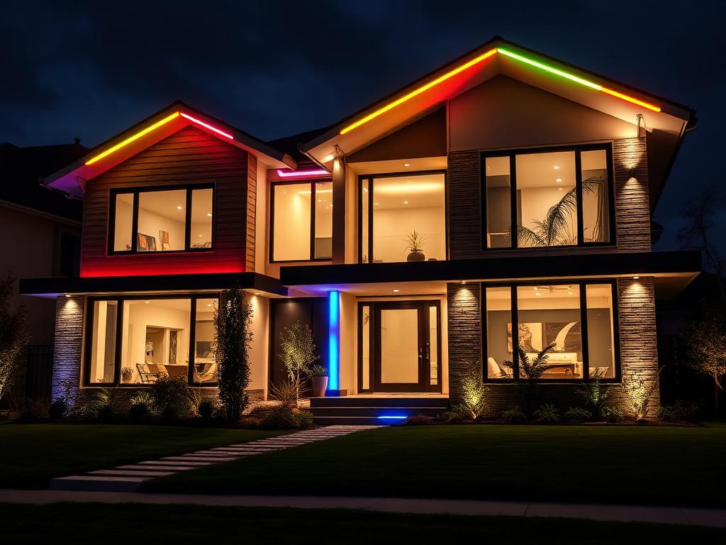 Multicolor permanent LED roofline lighting